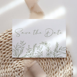 Reserve A Data Flores Verde Salvia Boho Salve a Data
