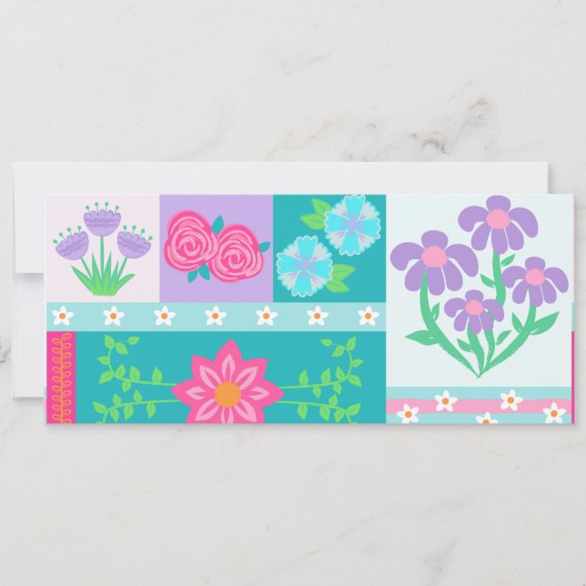 Reserve A Data Flores Vibrantes em Flor Design (Frente)