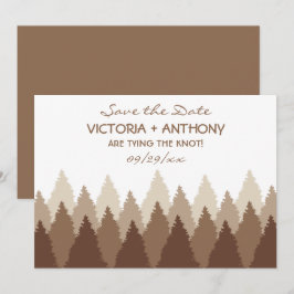 Reserve A Data Floresta Marrom Woodland Casamento Salve A Data
