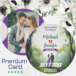 Reserve A Data Floresta Roxa Casamento Foto Personalizada Salve o