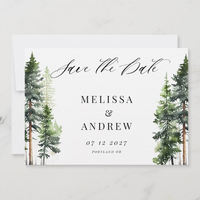 Reserve A Data Floresta Woodland Salve a Data (Frente)