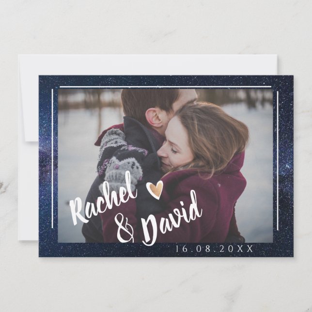 Reserve A Data Fofo Abaixo Do Casamento Da Tipografia Das Estrela (Frente)