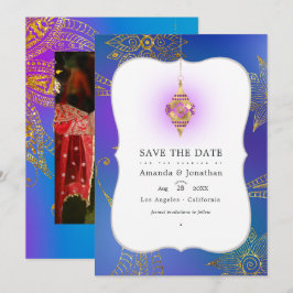 Reserve A Data Foil de Ouro Fotografia de Casamento Arabian Bolly