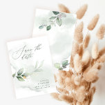 Reserve A Data Folhagem de aquarela e casamento de ouro metálico<br><div class="desc">Folhagem de cor d'água e efeito de ouro metálico,  casamento,  exceto o convite para data. Com lindos detalhes de aquarela. Este convite de casamento moderno certamente define o estilo para o seu grande dia.</div>