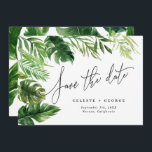 Reserve A Data Folhagem tropical de aquarela floral, exceto data<br><div class="desc">Uma bela folhagem de cor tropical moderna salva a data. Belo texto de roteiro. Parte de uma coleção de comemorações de verão.</div>