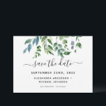 Reserve A Data Folhagem Verde Botânica Aquarela Casamento<br><div class="desc">Ervas Verdes - Folhagem Verde Aquarela Casamento de Primavera Elegante e Moderno Salve a Data em fundo Branco - inclui tipografia de script bonita e elegante com folhas botânicas modernas e folhagem para a celebração do dia especial do Casamento.</div>