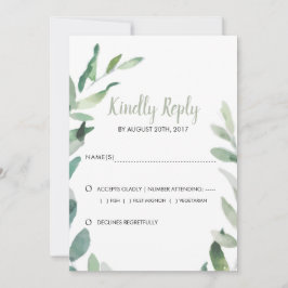 Reserve A Data Folhas de aquarela botânica RSVP de Casamento