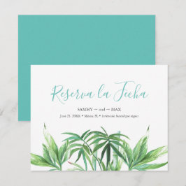 Reserve A Data Folhas de Aquarela Tropical - Salva o Dia