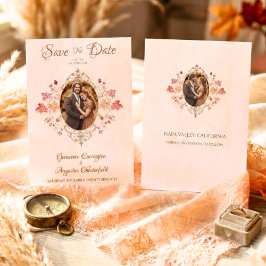 Reserve A Data Folhas de Outono Elegantes Vintage Watercolor 2 Fo