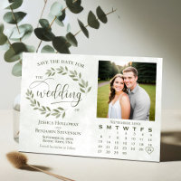 Folhas de Verde Salvia Foto & Calendário Casamento
