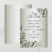 Folhas Verdes Azeitona Preta Casamento Elegante