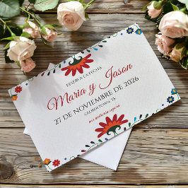 Reserve A Data Folk Art Floral Botanical Fiesta Spanish Wedding
