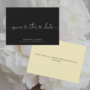 Reserve A Data Fonte de Coração Preto e Amarelo Save the Date