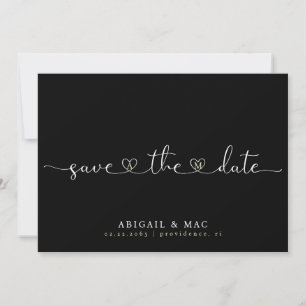 Reserve A Data Fonte de Coração Preto e Branco Save the Date