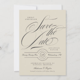 Reserve A Data Formal Elegant Calligraphy Black Tie Photo