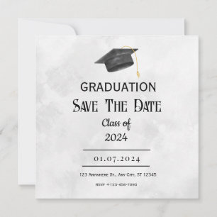 Reserve A Data Formatura Grunge Preto e Amarelo Save the Date