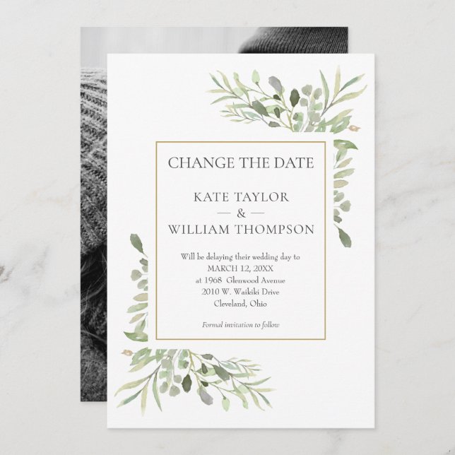 Reserve A Data Foto: Alterar a data de saída de água (Frente/Verso)