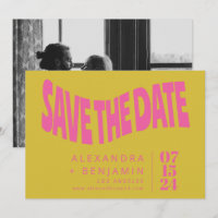 Foto Amarelo Cor-de-Rosa Única do Groovy Retro Mod