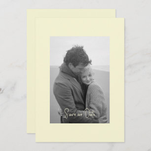 Reserve A Data Foto Amarelo de Simplicidade Moderna B/W