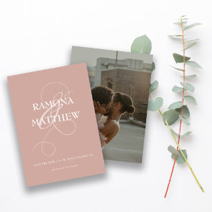 Reserve A Data Foto Ampersand com Blush Moderno