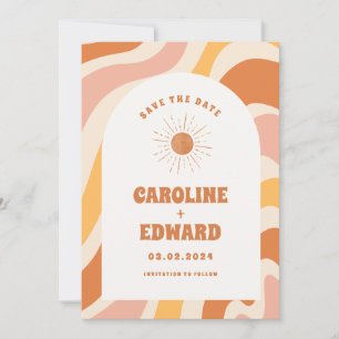 Reserve A Data Foto Arco-íris Ondulado Groovy Salve a Data QR Cod