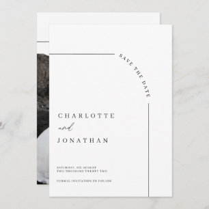 Reserve A Data Foto: Arco Moderno Casamento Preto e Branco