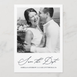 Reserve A Data Foto Chic Azul Save the Date