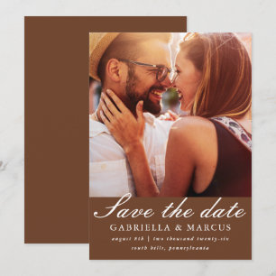 Reserve A Data Foto Chic Brown Casamento Salvar A Data