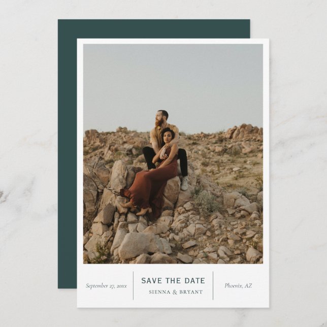 Reserve A Data Foto Chic Moderna (Frente/Verso)