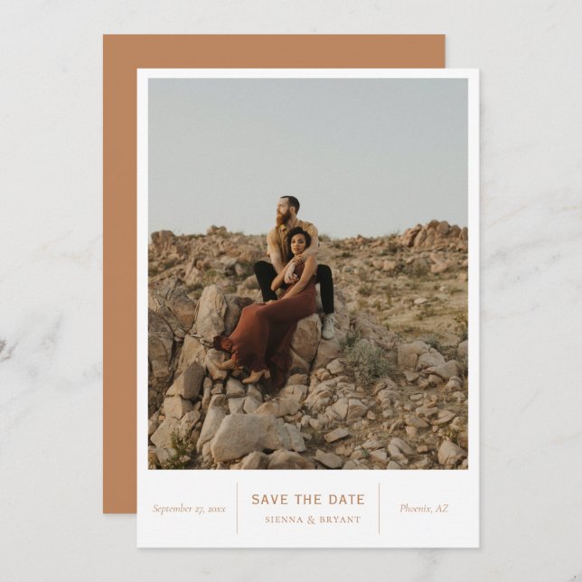 Reserve A Data Foto Chic Moderna (Frente/Verso)