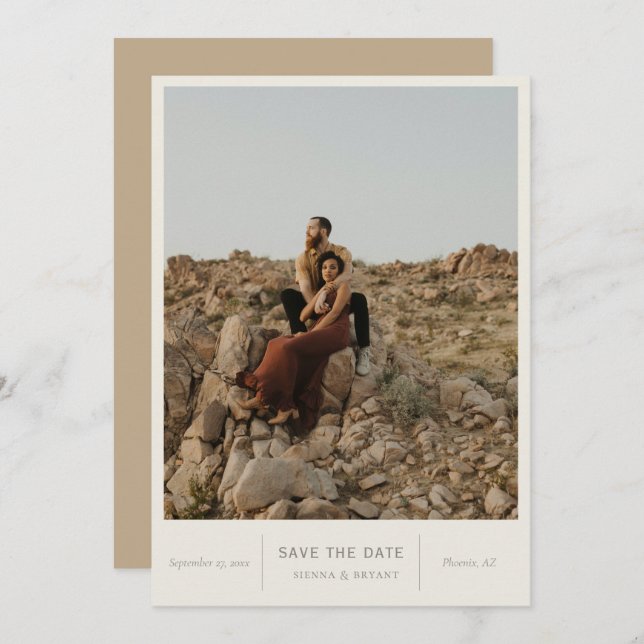 Reserve A Data Foto Chic Moderna (Frente/Verso)