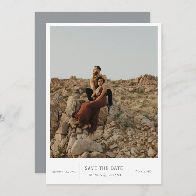 Reserve A Data Foto Chic Moderna (Frente/Verso)