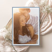 Foto Clássica com Moldura Azul Caligrafia