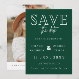 Reserve A Data Foto da caligrafia moderna verde Salvar a data