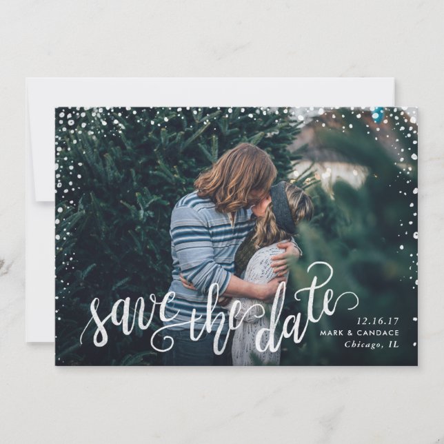 Reserve A Data Foto da caligrafia Salvar a data (Frente)