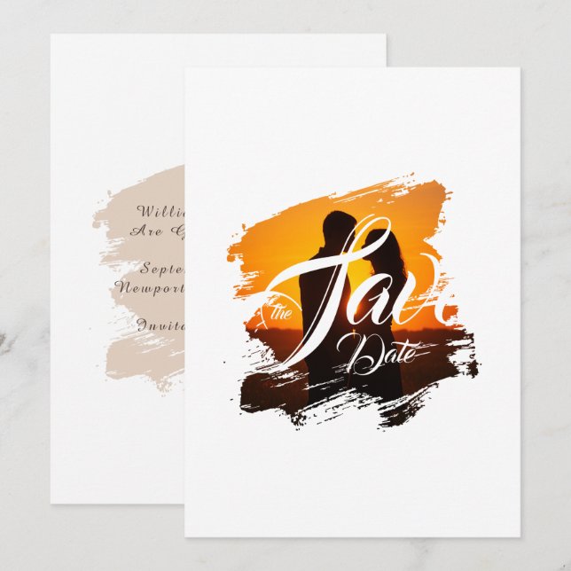 Reserve A Data Foto da Frente Personalizada Save the Date  (Frente/Verso)