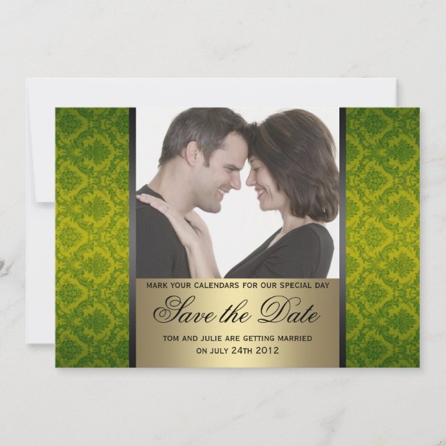 Reserve A Data Foto Damask Save the Date (Frente)