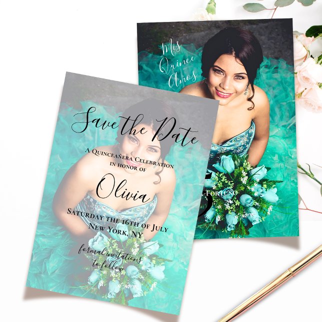 Reserve A Data Foto de Aniversário da 15 de Quinceanera Elegante  (Criador carregado)