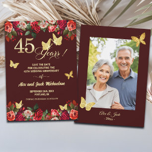 Reserve A Data Foto de Aniversário de Casamento de 45 Anos Elegan