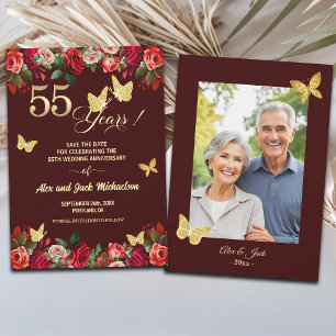 Reserve A Data Foto de Aniversário de Casamento de 55 anos Elegan