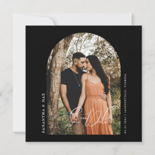 Reserve A Data Foto de Arch Contemporânea Preta Salvar a Data