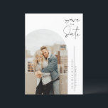 Reserve A Data Foto de caligrafia minimalista negra<br><div class="desc">Anuncie sua data de casamento para a família e amigos com este cartão de data personalizável. Ele apresenta caligrafia minimalista e formato de foto arquivado. Personalize este minimalista, salve o cartão de data adicionando sua foto e os detalhes do casamento. Esta foto para salvar o anúncio de data também está...</div>
