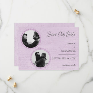 Reserve A Data Foto de Caligrafia Vintage | Salve a Data Magenta