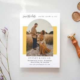 Reserve A Data Foto de Casamento Amarelo de Arca Moderna