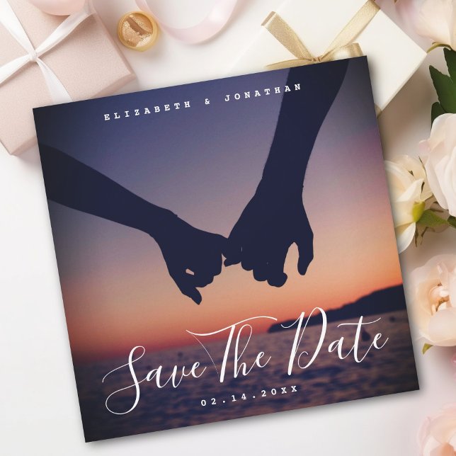 Reserve A Data Foto de Casamento Azul do Marinho de Boho Minimali (Criador carregado)