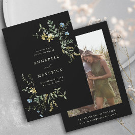 Reserve A Data Foto de casamento boho com flor silvestre delicada