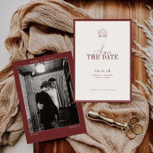 Reserve A Data Foto de casamento Burgundy Vintage Old Money