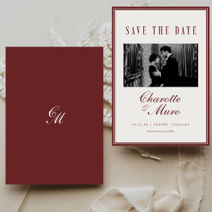 Reserve A Data Foto de casamento Burgundy Vintage Old Money