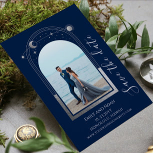 Reserve A Data Foto de Casamento Celestial Azul Prateado Místico