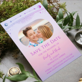 Reserve A Data Foto de Casamento Celestial Rosa Roxo